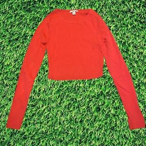 Cropped long sleeve top